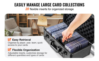 SucceBuy Graded Card Storage Box 4 Slots or 5Slots with Key Lock or Coded Lock Foam Dividers for 96/108/120/162 PSA Graded Cards