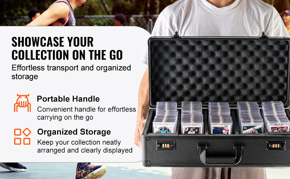 SucceBuy Graded Card Storage Box 4 Slots or 5Slots with Key Lock or Coded Lock Foam Dividers for 96/108/120/162 PSA Graded Cards