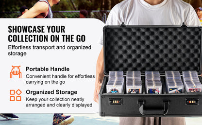 SucceBuy Graded Card Storage Box 4 Slots or 5Slots with Key Lock or Coded Lock Foam Dividers for 96/108/120/162 PSA Graded Cards