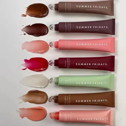 Color guide infographic showing shades like Poppy, Cherry, Vanilla Beige, and Pink Sugar with their respective textures.